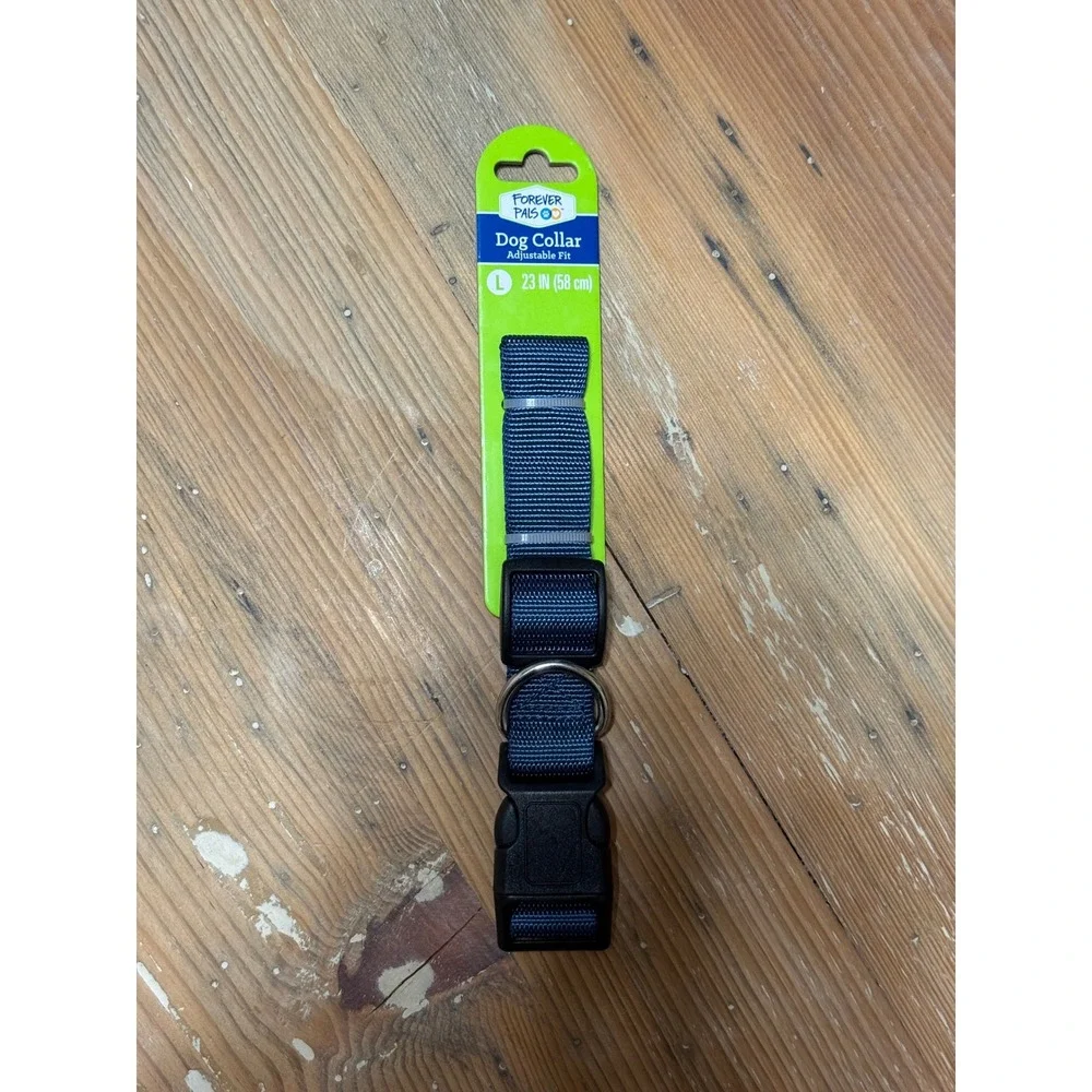 Forever Pals Large Dog Collar 23‎ Inch Adjustable Blue Nylon